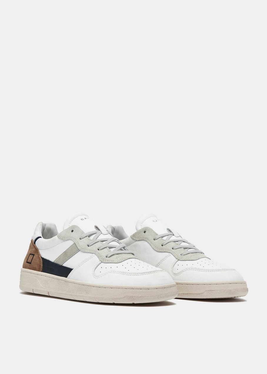 Uomo D.A.T.E. Court | Court 2.0 Vintage Calf White-Camel