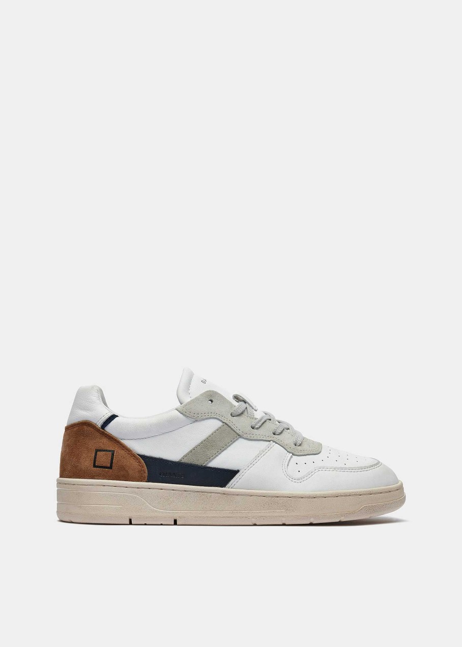 Uomo D.A.T.E. Court | Court 2.0 Vintage Calf White-Camel