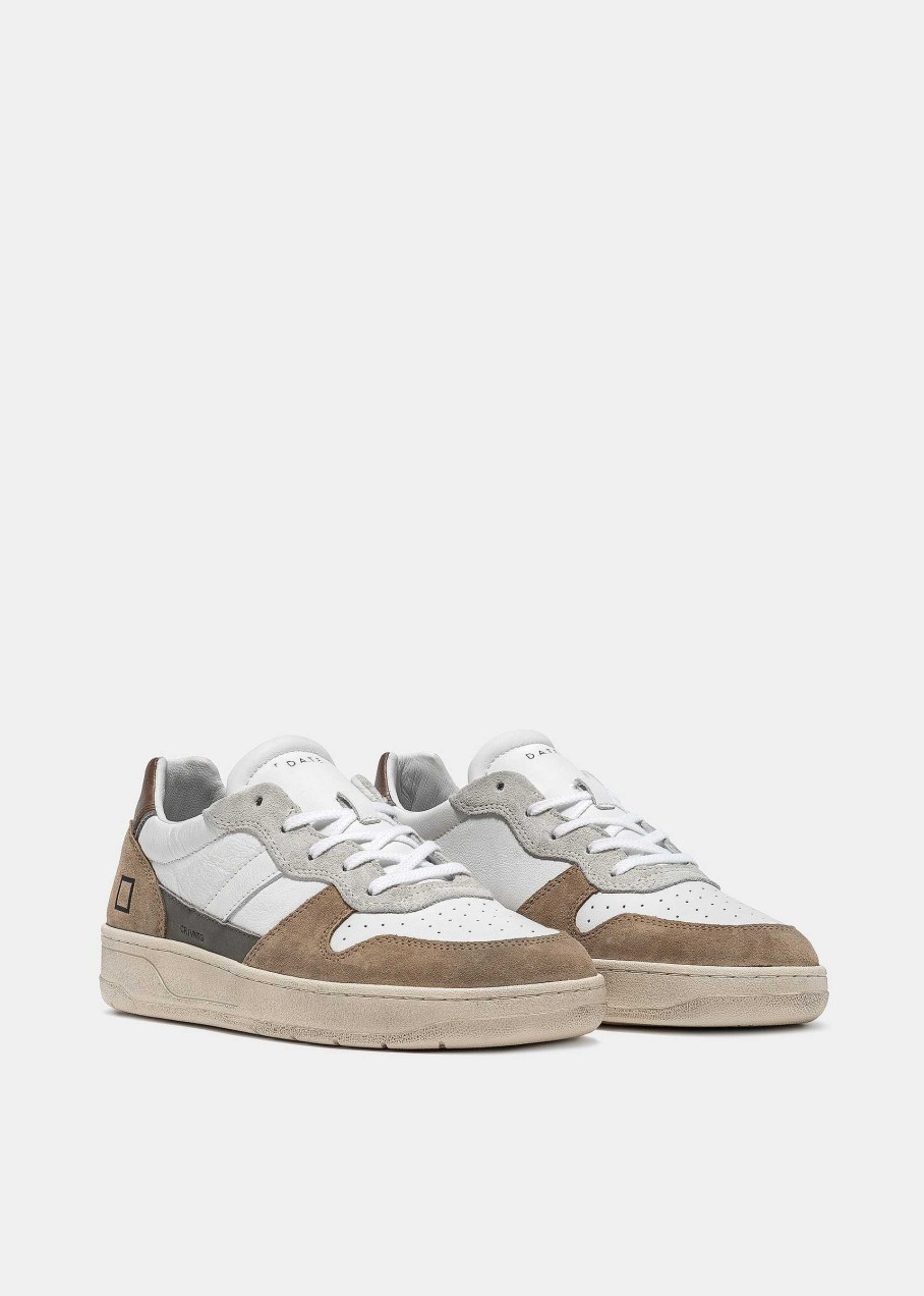 Uomo D.A.T.E. Court | Court 2.0 Vintage Calf White-Mud