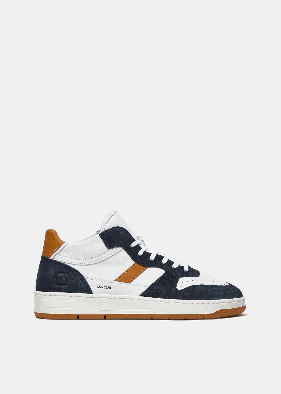 Uomo D.A.T.E. Court | Court 2.0 Mid Colored White-Cuoio